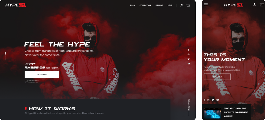 eCommerce website design Hype2U